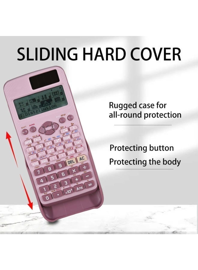 Multi-Function Calculator Scientific, 522 Functions, 10+2 Screen Displays - Ideal for Students and Teachers, Office, Pink - Image 3